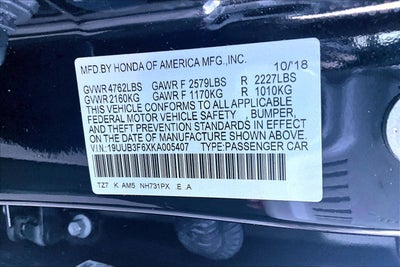 2019 Acura TLX w/A-Spec Pkg Red Leather