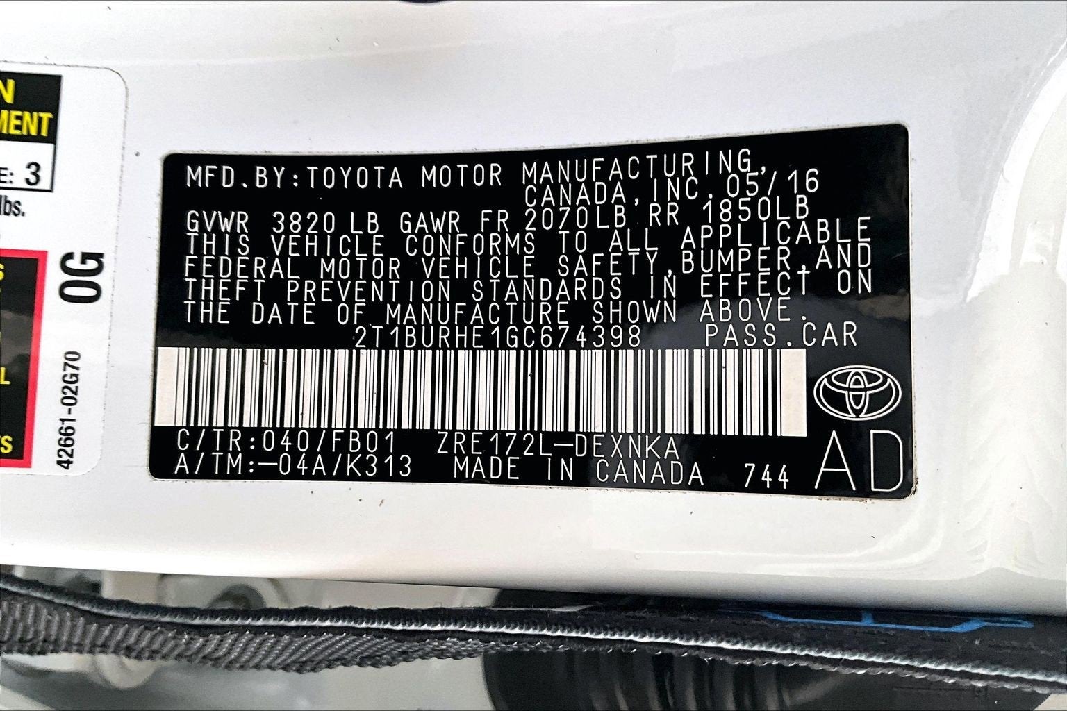 2016 Toyota Corolla LE