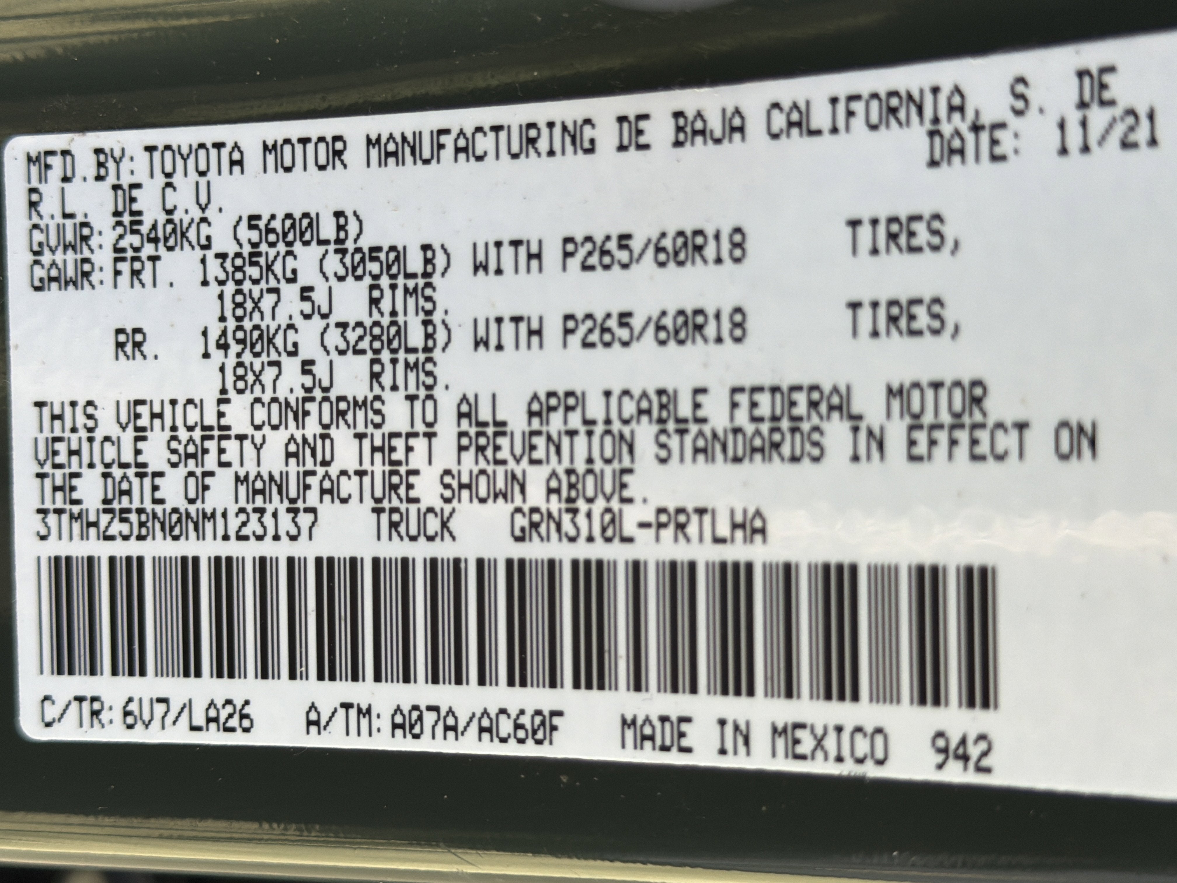 2022 Toyota Tacoma 4WD Limited