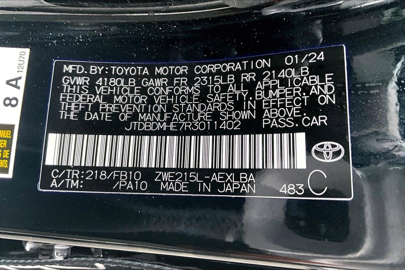 2024 Toyota Corolla Hybrid LE