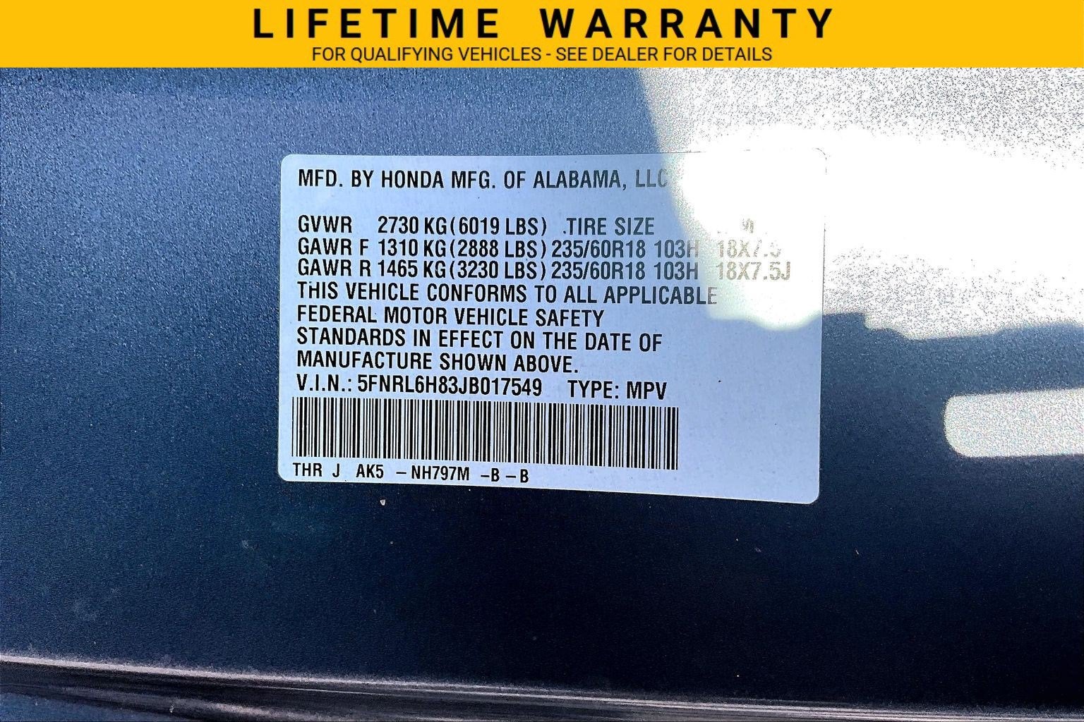 2018 Honda Odyssey Touring
