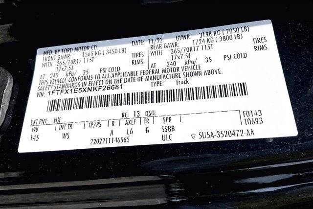 2022 Ford F-150 4WD V8