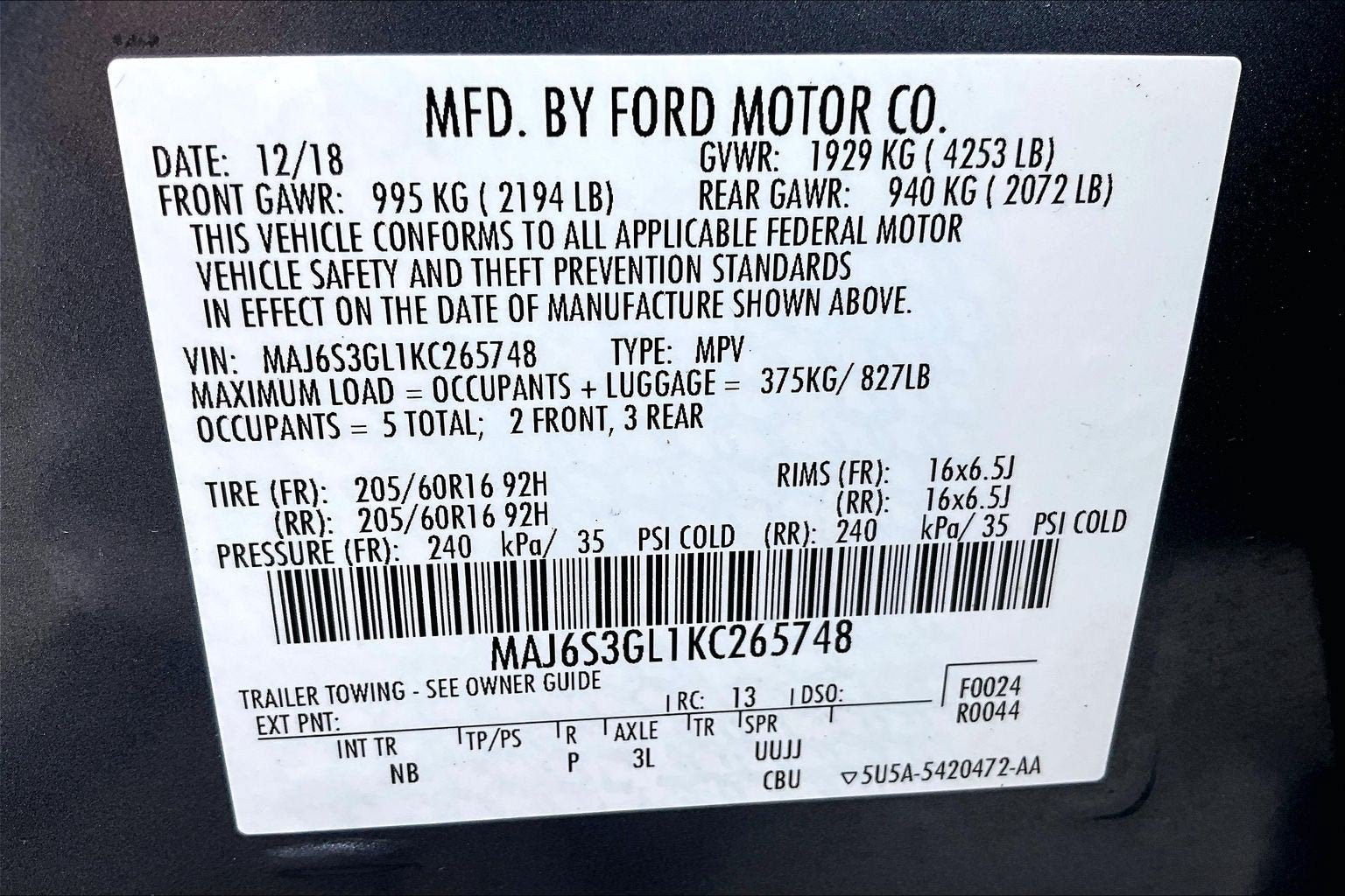 2019 Ford EcoSport SE