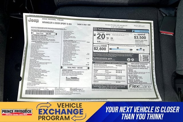 2025 Jeep Wrangler WRANGLER 4-DOOR SPORT S