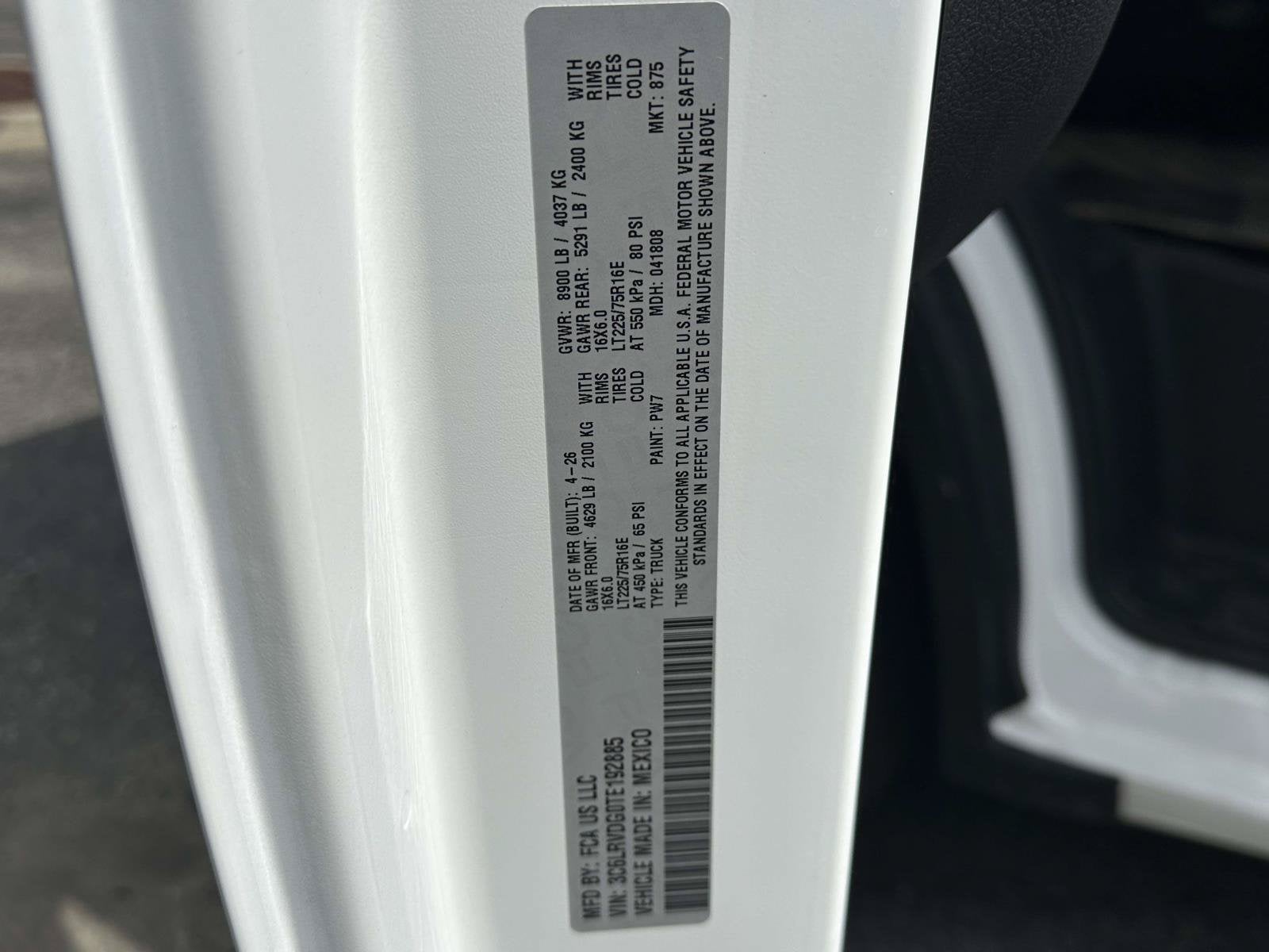 2026 RAM Ram ProMaster RAM PROMASTER 2500 TRADESMAN CARGO VAN HIGH ROOF 159' WB