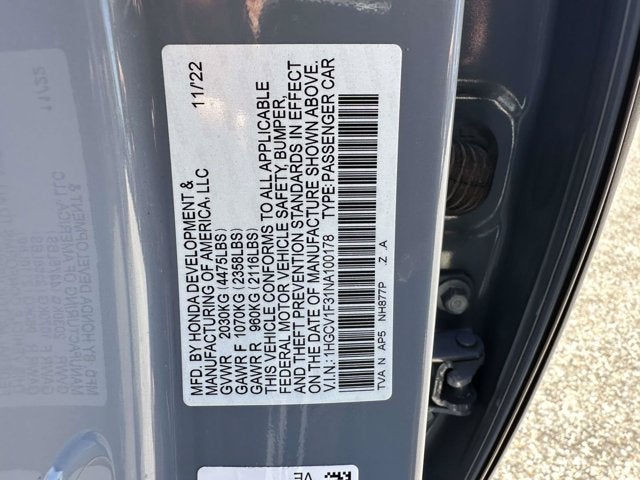 2022 Honda Accord Sedan Sport