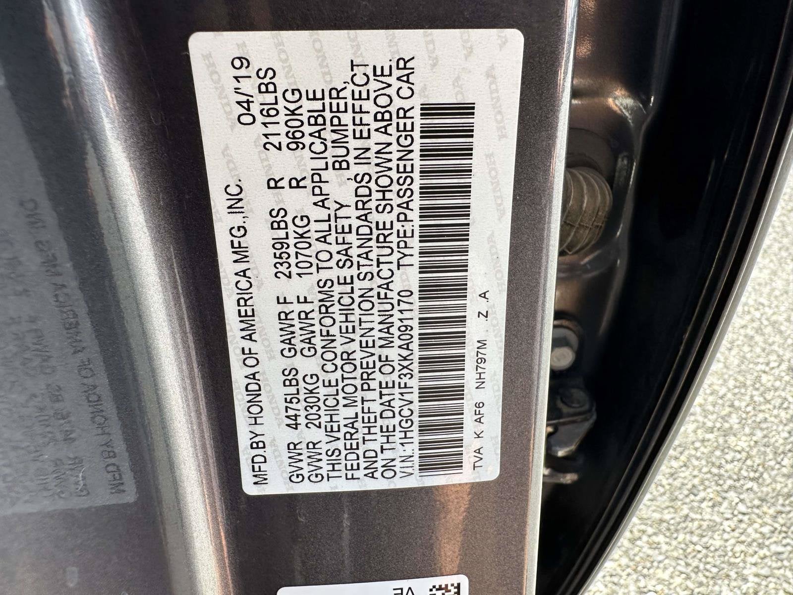 2019 Honda Accord Sedan Sport 1.5T