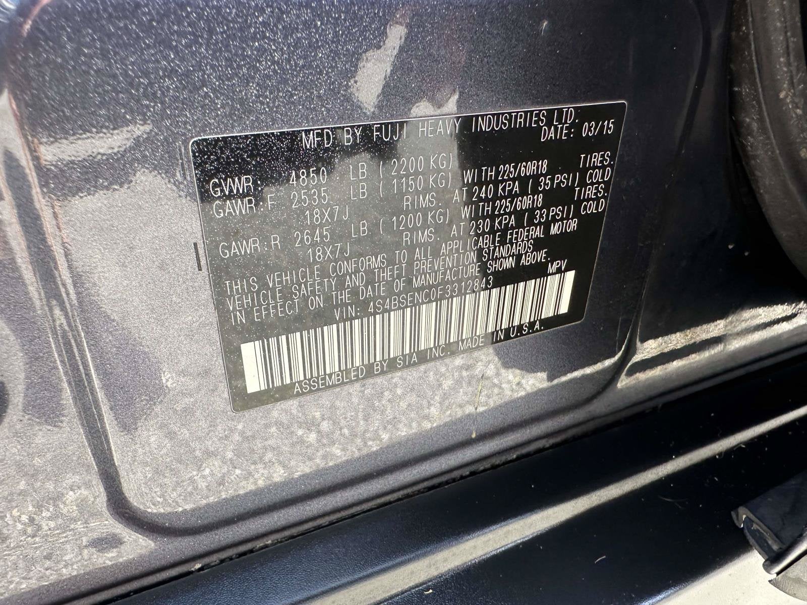 2015 Subaru Outback 3.6R Limited