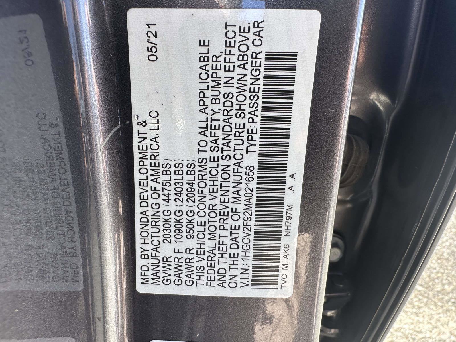 2021 Honda Accord Sedan Touring