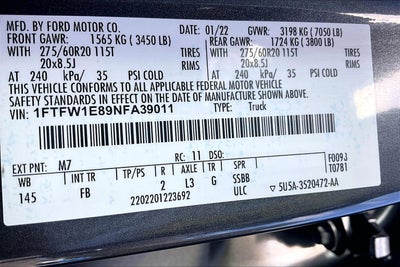 2022 Ford F-150 XLT 3.5 ECOBOOST SPORT