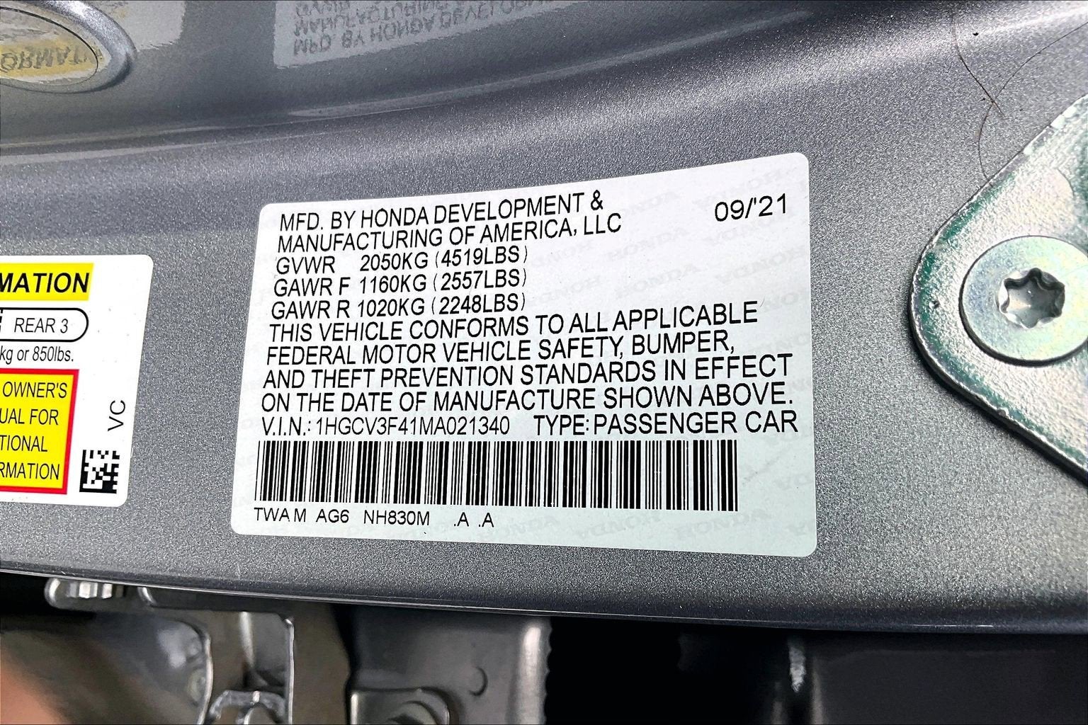 2021 Honda Accord Hybrid EX