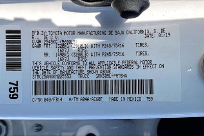 2019 Toyota Tacoma 4WD SR