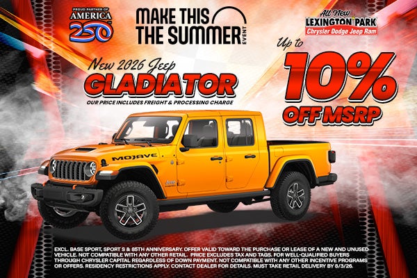 10% off MSRP Gladiator
