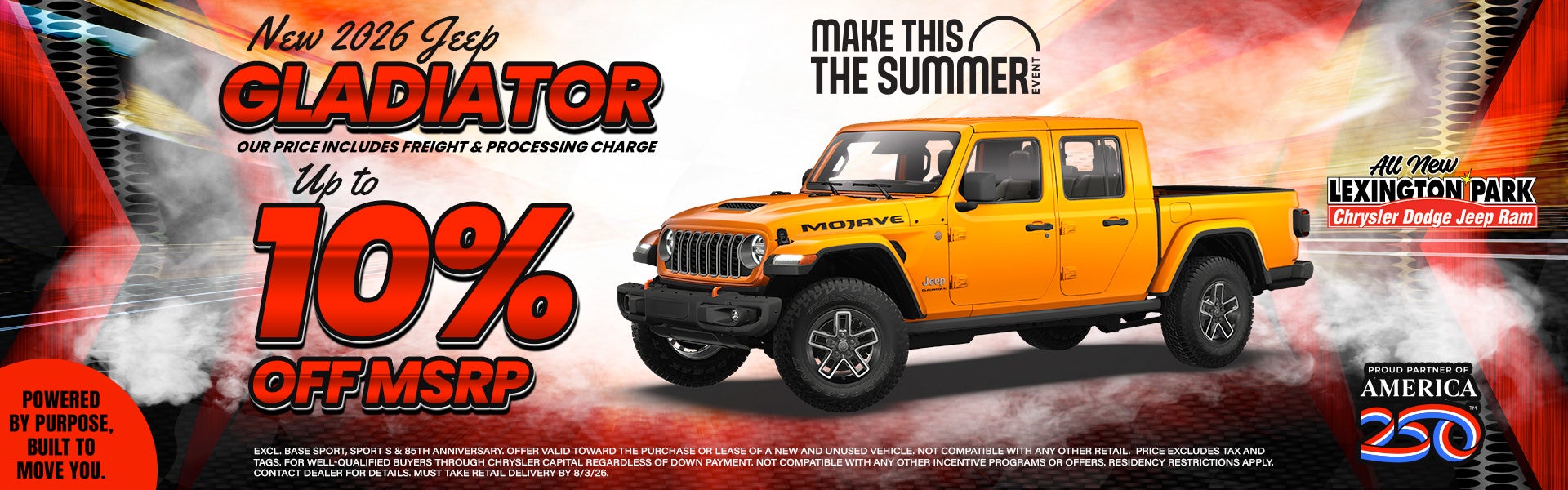 10% off MSRP Gladiator