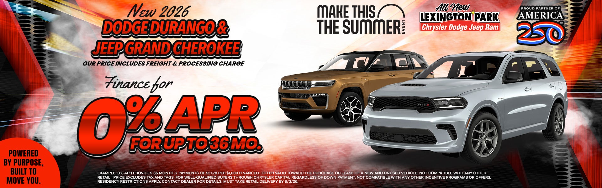 0% APR on Durango & Grand Cherokee