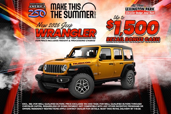 $1500 bonus cash on Wranglers