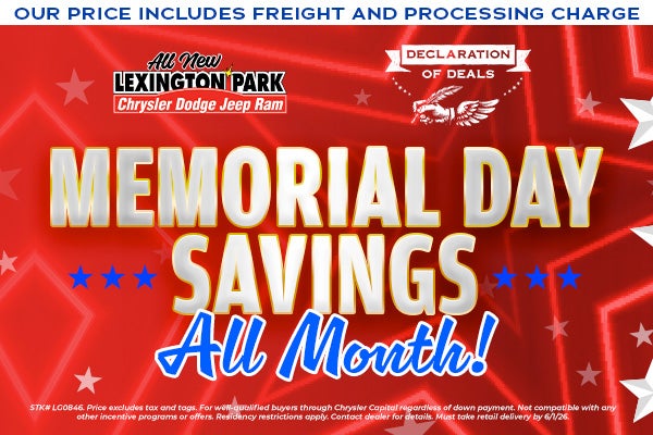 Memorial Day Savings All Month!