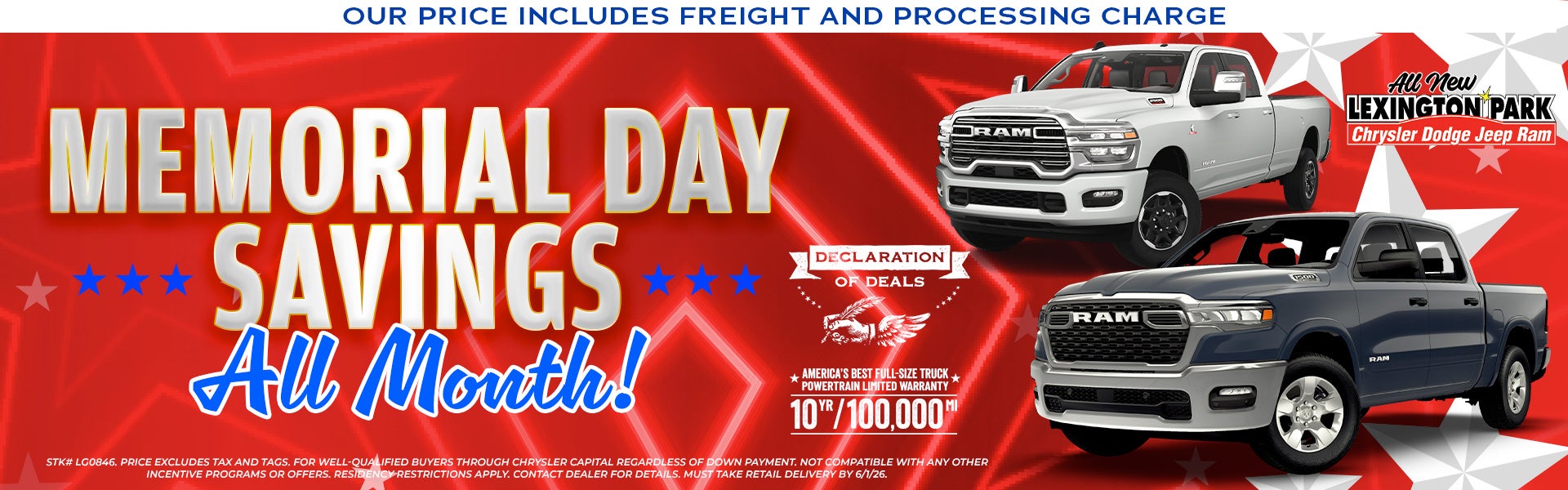 Memorial Day Savings All Month!